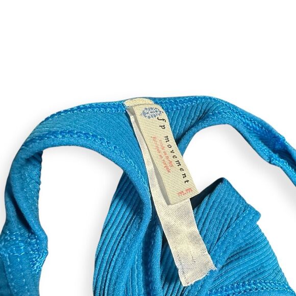 FREE PEOPLE MOVEMENT Women’s Bright Blue Ribbed Free Throw Crop Tank Size XS - Picture 10 of 10